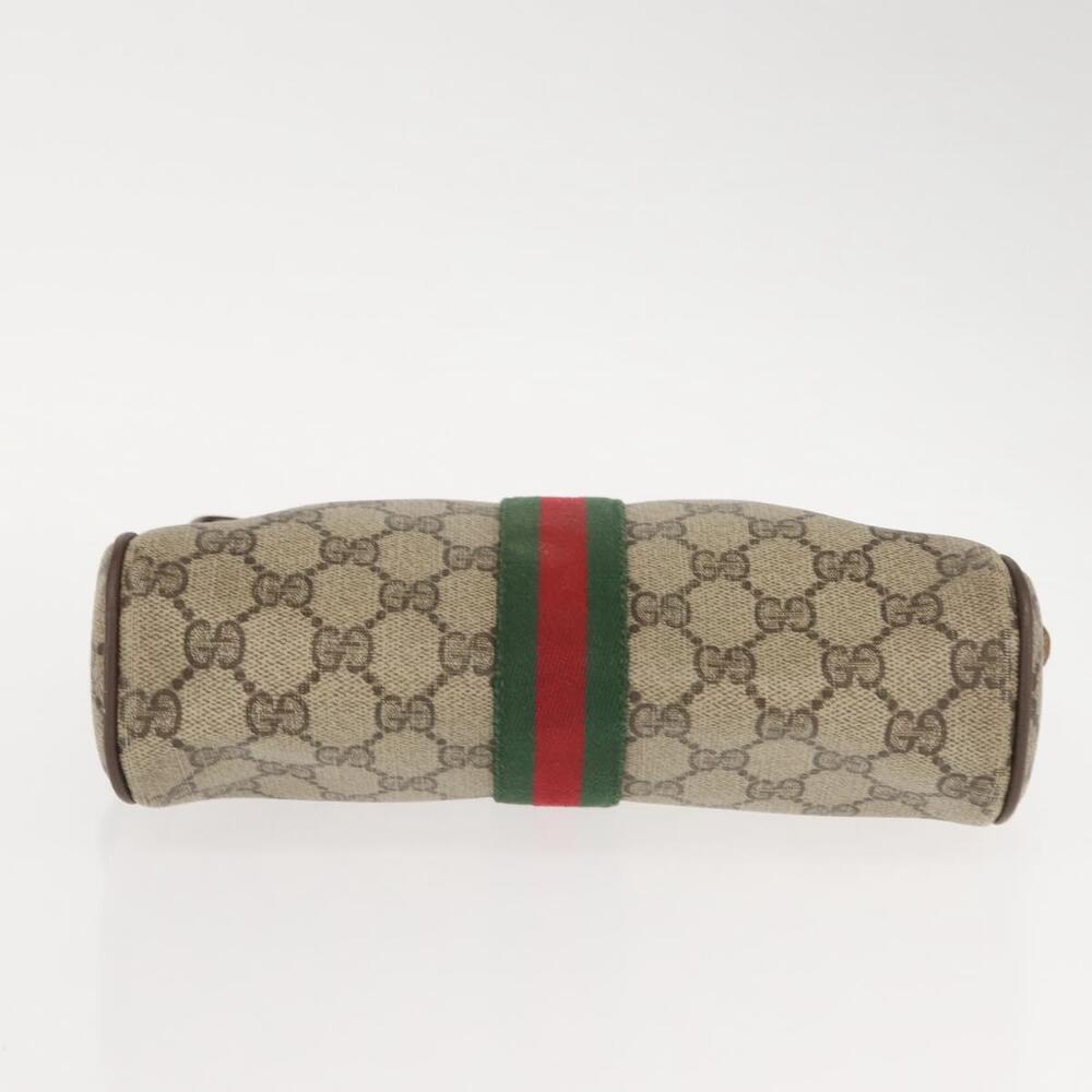 GUCCI GG Supreme Web Sherry Line Clutch Bag PVC Beige Gold 89 01 012 Auth BA7455 - Picture 6 of 16